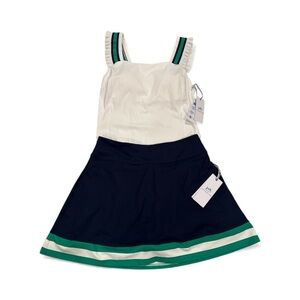 Southern Tide blue, green and white tennis/golf skort with Ralyee matching top.